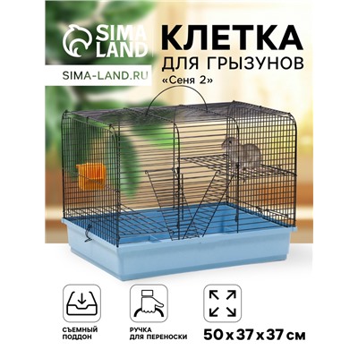 Клетка для грызунов «Сеня 2», 50×37×37 см, микс цветов