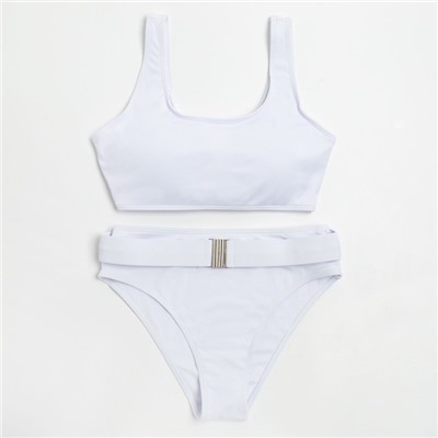 Купальник раздельный с поясом женский MINAKU, белый, размер 48