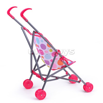 Коляска-трость для кукол, прогулочная, цвет розовый