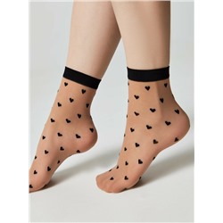 Полиамидные CONTE FANTASY Тонкие носки с рисунком "сердечки"