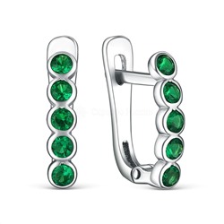 Серьги детские из серебра с фианитами родированные 925 пробы 402051-046р