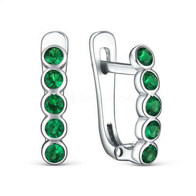 Серьги детские из серебра с фианитами родированные 925 пробы 402051-046р