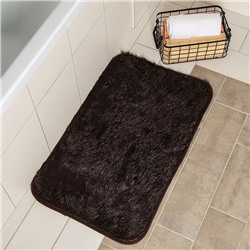 Коврик для ванной и туалета Доляна «Пушистик», 50×80 см, коричневый