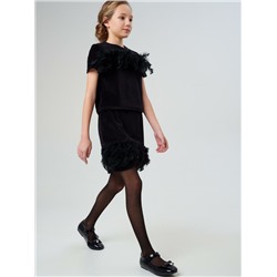 Комплект трикотажный для девочек: джемпер, юбка