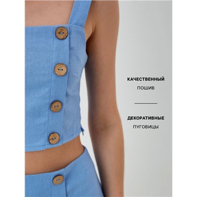 Костюм женский (юбка, топ) MIST Summer time, голубой, размер 48