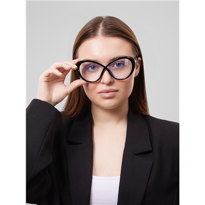 Очки женские имиджевые, прозрачные, дужка 14.2 см, ширина 14.1 см, линза 5.4×6.9 см, черные