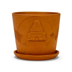 Горшок для цветов «Голландия», 2.6 л, d=17.5 см, h=16 см, керамический, с поддоном, коричневый