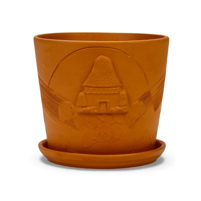 Горшок для цветов «Голландия», 2.6 л, d=17.5 см, h=16 см, керамический, с поддоном, коричневый