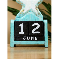 Календарь настольный «Морская звезда», 11×5×16 см, дерево, золотисто-бирюзовый