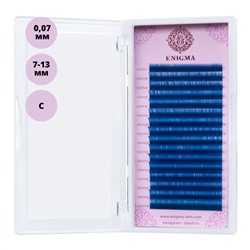 Enigma Ресницы на ленте Микс 16 линий 7-13 мм, С, 0,07 мм, синий 14841