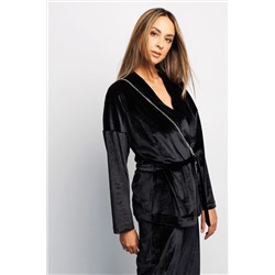 Кардиган кимоно с поясом на запах 393BLK