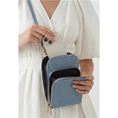 Женская мини-сумка, цвет дымчато-голубой