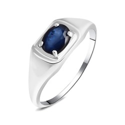 Кольцо, 1 сапфир корунд овал 6х8 мм - 1 , 6 ct, Печатка