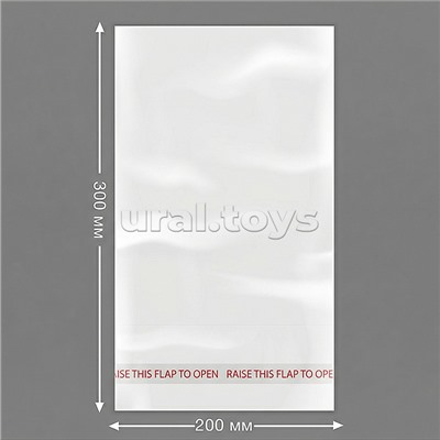 Пакет упаковочный с клеевой полосой 200x300 мм, (100 шт в упаковке) ПНД, 25 мкм