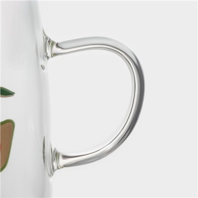 Кружка с деревянной крышкой «Авокадо», 350 мл, стекло, рисунок МИКС