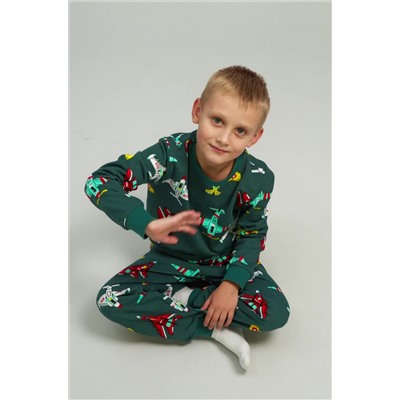 Хлопковая пижама для мальчика из футера с начесом Happyfox