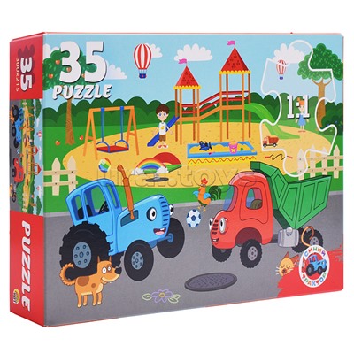 Пазлы 35 "Синий трактор"