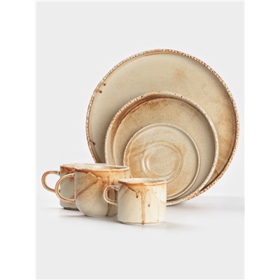 Тарелка с бортиком Magistro Organic brown, d=28.2 см, фарфор, бежевая