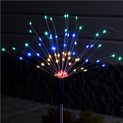 Садовый светильник на солнечной батарее «Одуванчики» 2 шт., 78 см, 160 LED, свечение мульти