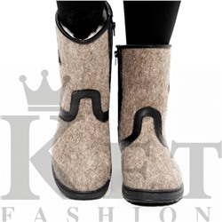 Сапожки женские Сура, серые, с замком, литая подошва