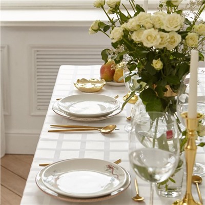 Скатерть «Этель» Geometry, 150×110 ±3 см, белая, пл. 192 г/м², хлопок с ВГМО