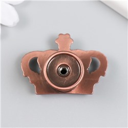 Ручка для шкатулки металл «Корона», страза, состаренная медь, 4.5×3.2×2.6 см