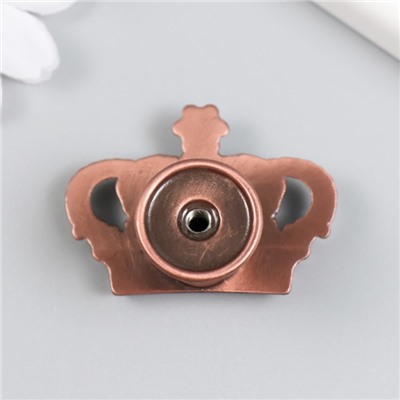 Ручка для шкатулки металл «Корона», страза, состаренная медь, 4.5×3.2×2.6 см