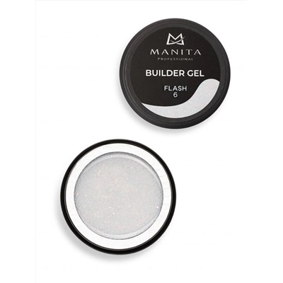MANITA Гель моделирующий для ногтей с хлопьями юки / Builder Gel Flash №06, 15 мл 28223