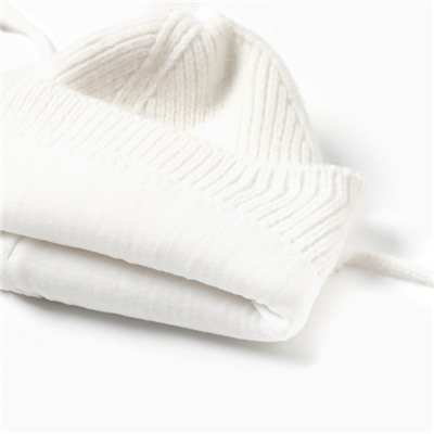 Комплект вязаный детский (шапка, шарф, варежки), молочный