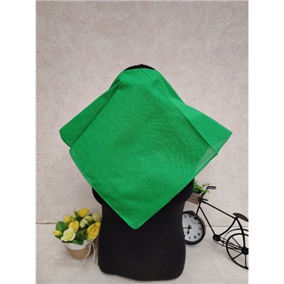 Платок косынка на голову и шею, хлопок, цвет зеленый