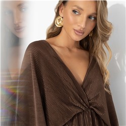 Платье из трикотажа-гофре, Одарена свыше (молочный шоколад)