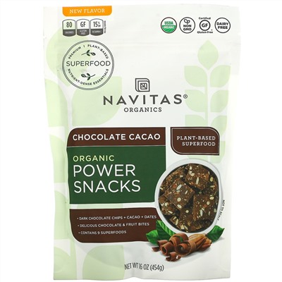 Navitas Organics, Organic Power Snacks, Chocolate Cacao, 16 oz (454 g)
