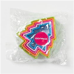 Формы для печенья новогодние Доляна «Ёлочка», набор 5 шт., пластик, разноцветные