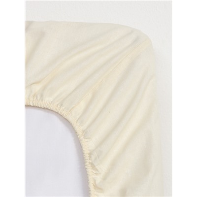 Простыня на резинке 2-спальная «Этель», 160×200+25 см, молочная, поплин