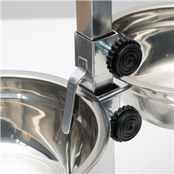 Подставка с мисками, 2×2 л, высота 50 см, разборная с верхним фиксатором, хром