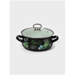 Кастрюля эмалированная «Мохито», 2 л, d=20.5 см, чёрная