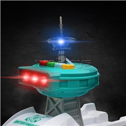 Катер в комплекте с машиной, зеленый, в коробке