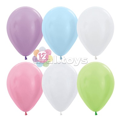 Шар (12''/30 см) Ассорти, перламутр, 50 шт.