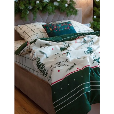 Постельное бельё евро «Этель» Magical Christmas, бязь