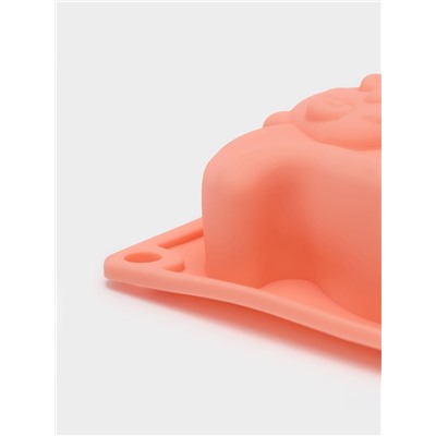Форма для выпечки Доляна «Животные. Зоопарк», силикон, 29×17×3 см, 6 ячеек (7.5×5.5 см), оранжевая