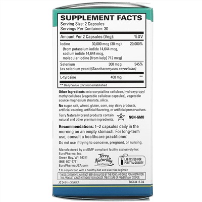 Terry Naturally, Thyroid Care Plus, 60 Capsules
