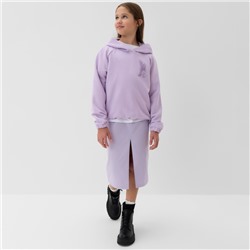 Толстовка (худи) детская MINAKU: Exclusive print, фиолетовая, рост 140 см