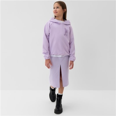 Толстовка (худи) детская MINAKU: Exclusive print, фиолетовая, рост 140 см