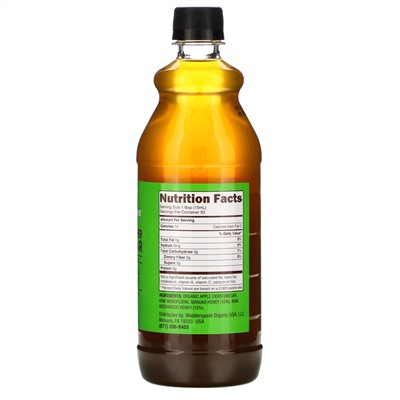 Wedderspoon, Raw Apple Cider Vinegar with Monofloral, Manuka Honey, 25 fl oz (750 ml)