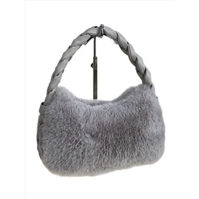 Женская сумка из искусственного меха, цвет серый