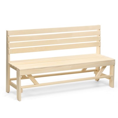 Скамейка для бани и дачи, 150×49×88 см, деревянная