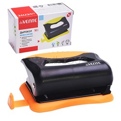 Дырокол "MonoChrome" (10 листов) пластиковый с каучуковой вставкой, с линейкой,