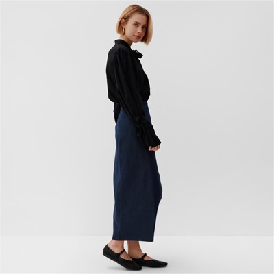 Юбка миди на запах женская MINAKU: Jeans Collection, синяя, размер 42