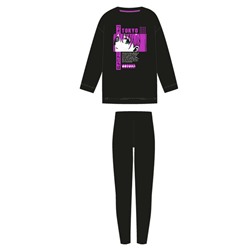 Комплект трикотажный для девочек: фуфайка (футболка с длинными рукавми), брюки (легинсы)