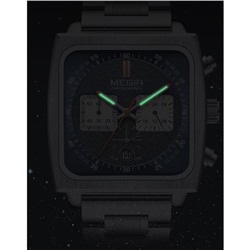 Часы наручные кварцевые мужские, d=4.35 см, длина l=22 см, с хронографом, 3 АТМ, светящиеся